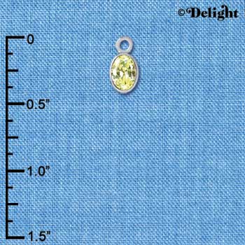 C2646 - CZ Round Pendant - Periodot - 4mm - Silver Charm