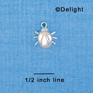 C2663 - Ladybug - Clear Acrylic - Silver Charm