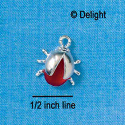 C2664 - Ladybuy - Red Acrylic - Silver Charm