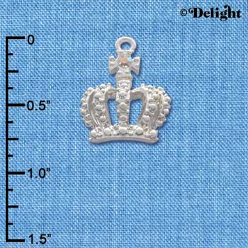 C2692 - Crown with AB Crystal - Silver Charm