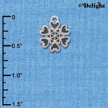 C2700 - Star of David - Snowflake with Hearts - Silver Charm