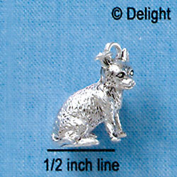 C2707+ - Chihuahua Dog - 3-D - Silver Charm