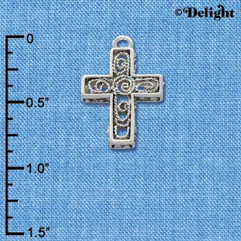 C2747 - Filigree Cross - Silver Charm