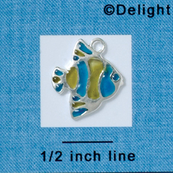 C2759+ - Tropical Fish - Blue and Yellow - 3-D - Silver Charm