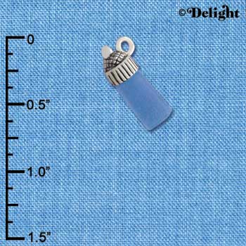 C2820+ - 3-D Blue Baby Bottle - Silver Charm