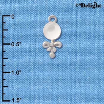 C2824+ - Clear Frosted Baby Rattle - Silver Charm