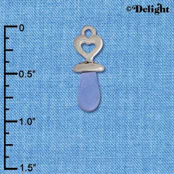 C2826+ - 3-D Blue Baby Pacifier - Silver Charm