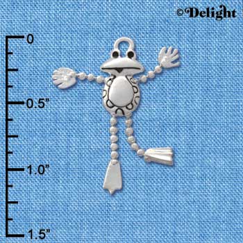 C2861 - Silver Floppy Frog - Silver Charm