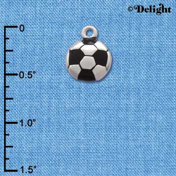C2892+ - Silver Soccerball - 2 Sided - Silver Charm
