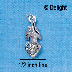 C2905+ - Antiqued Silver Hanging Monkey - Silver Charm