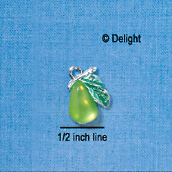 C2917 - Green Resin Pear - Silver Charm