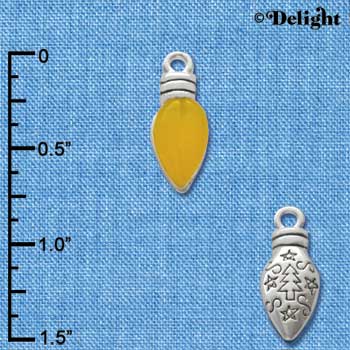 C2949+ - Christmas Lights - Translucent Hot Yellow Resin - Silver Charm