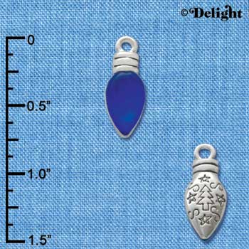 C2950+ - Christmas Lights - Translucent Blue Resin - Silver Charm