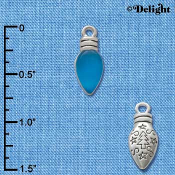 C2952+ - Christmas Lights - Translucent Hot Blue Resin - Silver Charm