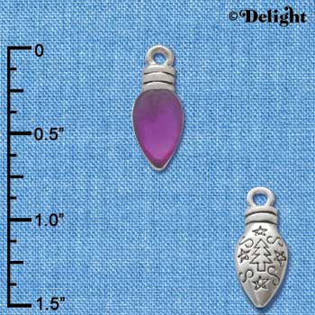 C2953+ - Christmas Lights - Translucent Purple Resin - Silver Charm