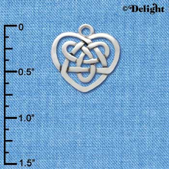 C2963 - Silver Celtic Knot Heart - Silver Charm