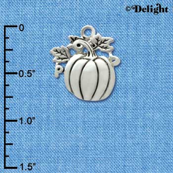 C2967 - Antiqued Silver Pumpkin Charm - Silver Charm