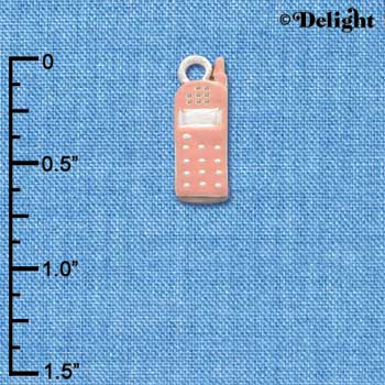 C2521 - Cellphone - Light Pink - Silver Charm