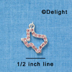 C3113 - Light Pink Swarovski Crystal Open Texas - Silver Charm