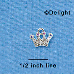 C3151 - Clear Crystal Swarovski Crown with Clear AB Crystal Accents - Silver Charm