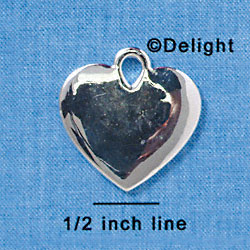 C3181 - Large Flat Shiny Silver Heart