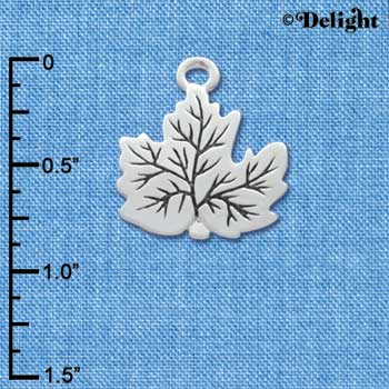 C3266 - Large Silver Leaf - Silver Charm