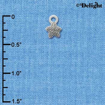C3335+ - Mini Silver Starfish - 2 Sided - Silver Charm