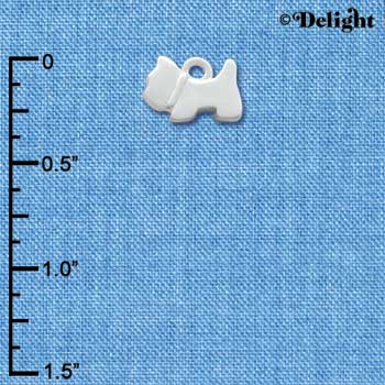 C3338+ - Mini Silver Scottie Dog - 2 Sided - Silver Charm