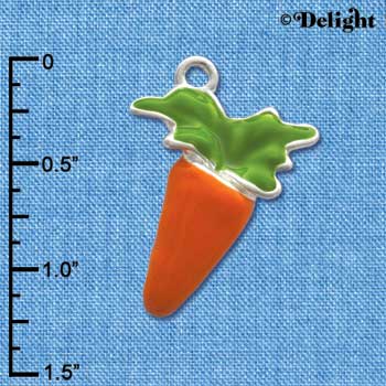 C3370 - Enameled Carrot - Silver Charm