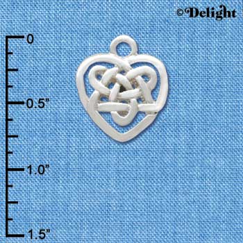 C3376 - Small Silver Celtic Heart Knot - Silver Charm