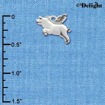 C3528 tlf - Silver Flying Pig - 2-D - Silver Charm