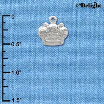C3552 tlf - Rounded Faux Crown - Silver Charm