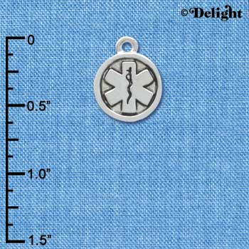 C3564 tlf - Silver Round EMT Sign - 2-D - Silver Charm