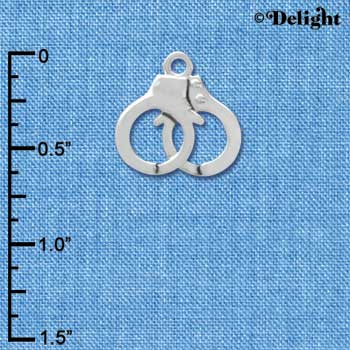 C3567 tlf - Silver Handcuffs - 2-D - Silver Charm