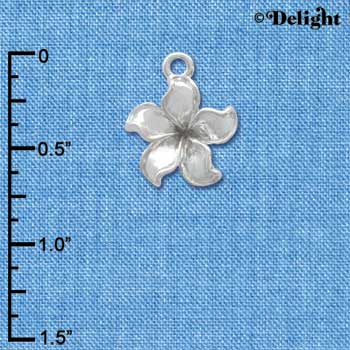 C3575 tlf - Silver Plumeria Flower - Silver Charm