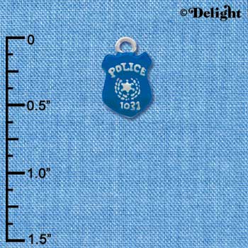 C3596 tlf - Blue Policeman's Badge - Silver Charm