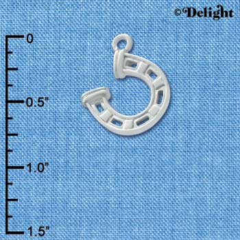 C3616 tlf - Silver Horseshoe with Side Loop - Silver Charm