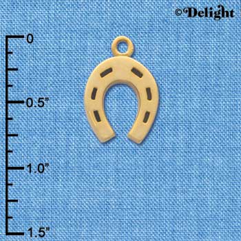 C3635 tlf - Gold Horseshoe - Gold Charm