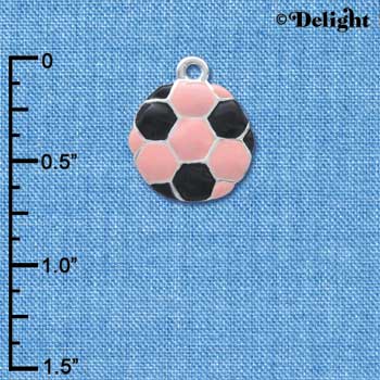 C3653 tlf - 2-D Pink Soccerball - Silver Charm