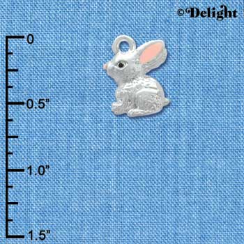 C3660 tlf - 3-D Silver Bunny - Silver Charm