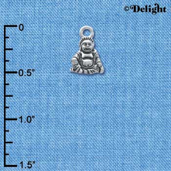 C3662 tlf - Mini Silver Buddha - Silver Charm