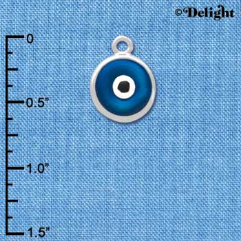 C3666 tlf - Blue Evil Eye Good Luck - Silver Charm