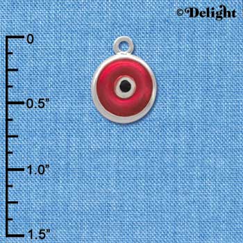 C3668 tlf - Red Evil Eye Good Luck - Silver Charm