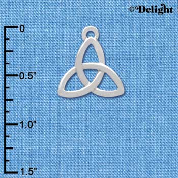 C3671 tlf - Large Silver Trinity Knot - Silver Charm