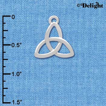 C3671 tlf - Large Silver Trinity Knot - Silver Charm