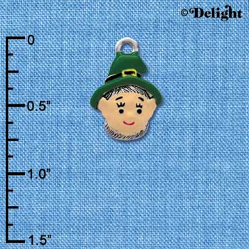 C3676 tlf - Small Leprechaun with Hat - Silver Charm