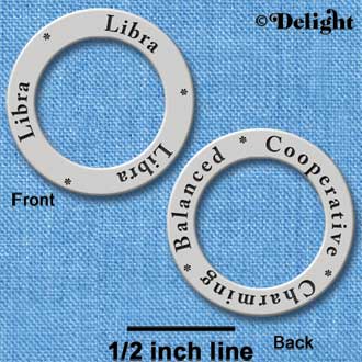 C3697 tlf - Libra (Cooperative, Charming, Balanced) - Affirmation Message Ring
