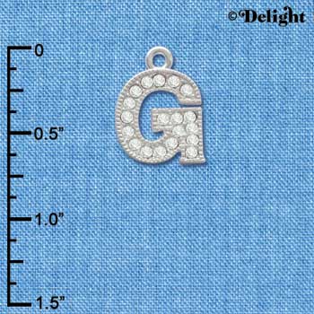 C3709 tlf - Swarovski Crystal - G - Beaded Border - Silver Charm