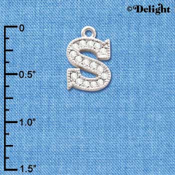 C3721 tlf - Swarovski Crystal - S - Beaded Border - Silver Charm