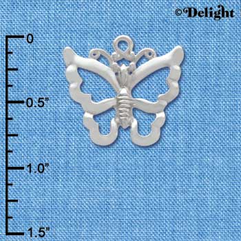 C3731 tlf - Large Open Silver Butterfly - Silver Charm